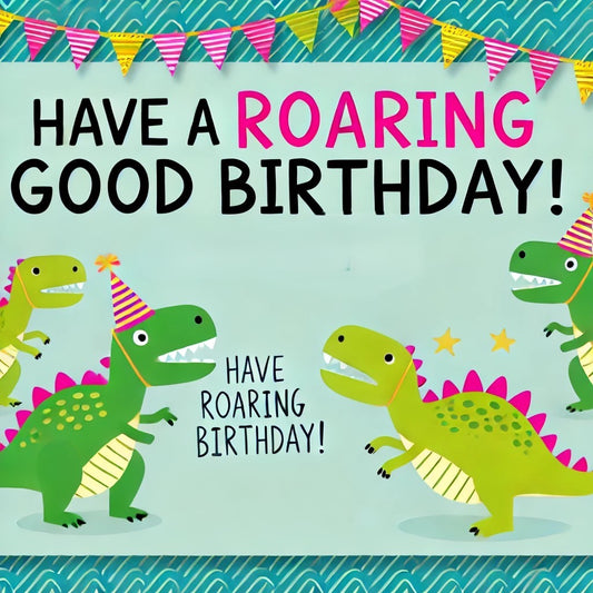 HAVE A ROARING GOOD BIRTHDAY! Children's Braille Birthday Card